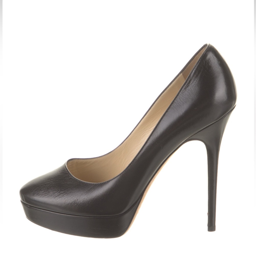 Jimmy Choo Black Leather Stiletto Pumps - Size 9 (IT 39)